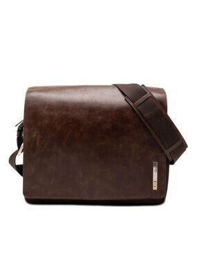 Cartier Santos Messenger Bag Brown Leather